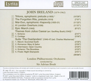 LONDON PHILHARMONIC ORCHESTRA / SIR ADRIAN BOULT - TRITONS / THE FORGOTTEN RITE / LO